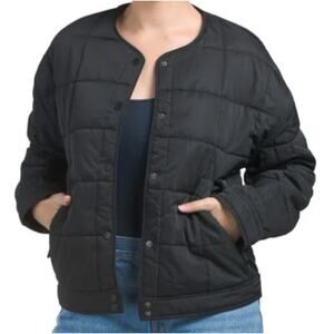 NEW Rebecca Minkoff Puffer Jacket Womens Black Snap Front Quilted Size Small